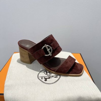 Hermes 爱马仕 H家 Kute 60系列 金属扣粗跟凉鞋 鞋面:牛皮 大底:真皮底 跟高:6.5Cm 正码:35-39订做40.41.42