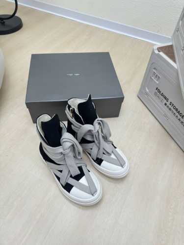 超酷潮鞋 机车靴 Rick Owens-24Fw 厚底 Ro 系列 帆布系列 高品质 男款10 黑色帆布 Rick Owens 到2024至今的大热款 懂得都懂