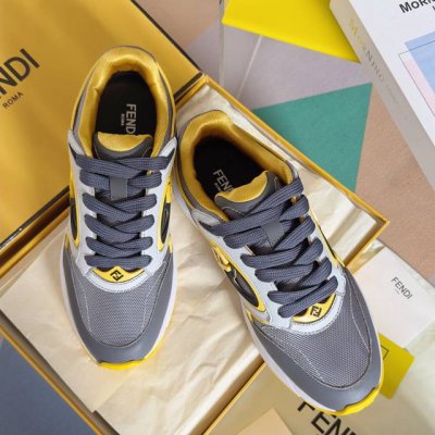 Fendi芬迪最新Forward系列 情侣款 休闲 运动鞋 原版购入开发 做货 这款Fendi Forward系带运动鞋。灰色高科技网眼布材质，饰以白色和灰色皮