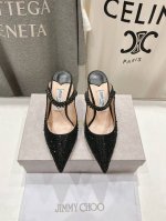高版本出厂 Jimmy Choo* Jc 吉米周2025Ss夏季新款烫钻高跟凉鞋 原版套楦 完美的线条 简约大气上脚显气质粗跟舒适百搭 还能拉长双腿显高显瘦显腿