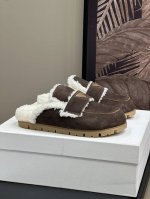 prada fw24 new arrival～ p家24秋冬毛毛拖鞋，有被可爱到哦 舒适温暖时髦！ 羊京鞋面，皮毛一体内里 size 35-41