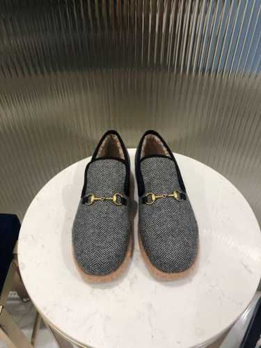 GUCCI 官网新款 女士 秋冬羊毛乐福鞋 毛呢面配五金澳洲羊皮毛一体泰迪卷羊毛内里 舒适保暖吸汗 ， 颜色：6色出 码数：35～41# 42码可定做