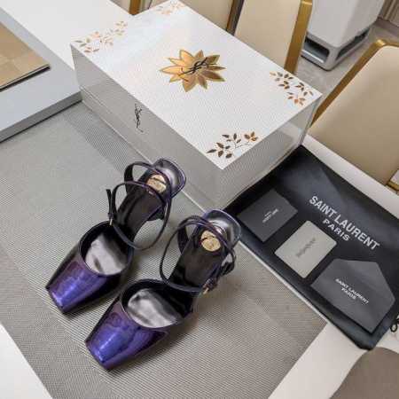 SAINT LAURENT ” SYL圣罗兰 顶级版本25SS众明星网红追捧的尖锥形细高跟，方头绑带小鱼嘴凉鞋。SYL 2025官方VIP 贵宾版金花磁铁盒 认 - 点击图像关闭