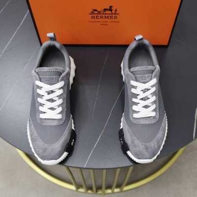 出厂价 H爱马仕bouncing运动鞋，男士休闲运动鞋，鞋面牛皮拼接高端网布打造，进口材质，质感十足，轻盈鞋底装饰撞色图案，打造百搭时尚风格。 Size：38-