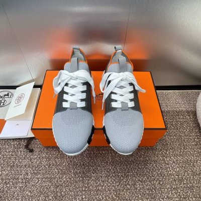 工厂价 爱马仕 Hermes 2024春夏经典情侣款 Flex 休闲系带运动鞋 H家编织bolduc细节厚底拼色一脚蹬毛线袜子跑鞋 材质：进口环保梭织羊毛面料