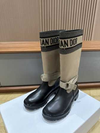 p直销 女鞋 女装 女鞋工厂P 高版Cd经典高靴 科技布电绣拼接小牛皮 内里小羊Tp直销Pu底 Size35 36 37 38 39 订40 - 点击图像关闭