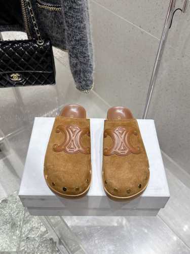 顶级版本 Celine 赛琳 凯旋门 25Ss 春夏新款 高版凯旋门复古铆钉双C徽标勃肯懒人穆勒拖鞋！ 包头铆钉设计 软软舒适 暴走不累 高级感一眼便可看到！