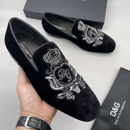 实价批 Dolce & Gabbana 高品质印度丝 纯手工刺绣d&G 原版进口天鹅绒面料 一体式裁剪 体现专柜品质 水染牛皮内里 原版大底 高品质 码数38- - 点击图像关闭