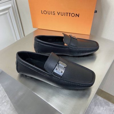 新品louis Vuitton* 高端男士休闲乐福鞋驾车鞋豆豆鞋原单顶级代购货原版进口荔枝纹牛皮搭配原版五金饰扣进口牛皮内里 牛皮垫脚原版橡胶鞋底 Size：3