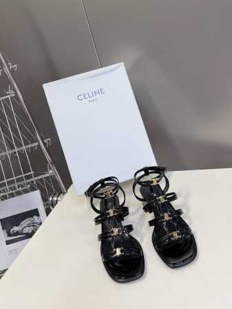 Celine 思琳春夏最新款复古凯旋门时髦粗跟凉鞋夏天搭配袜子 简直绝绝子了复古的点上带上了满分时髦感颜值 绝原版购入开发 依旧最高输出还原原版定制复古感胎牛皮 - 点击图像关闭