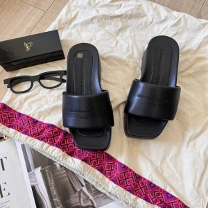 橙子出厂价p alexander Wang 亚力山大王 字母弓形厚底凉拖 大王拖 Alexander拖 厚底拖 进口小牛皮 牛仔布 垫脚羊皮 牛仔布 底厚 7C