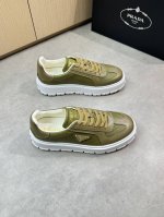 prada 普拉达 -高端品质 原单休闲运动鞋 -鞋面 进口纳帕小牛皮 打孔小牛皮 鞋身车缝品牌金属扣件 鞋舌.后跟 丝印品牌Logo -内里 水染牛皮 -大底
