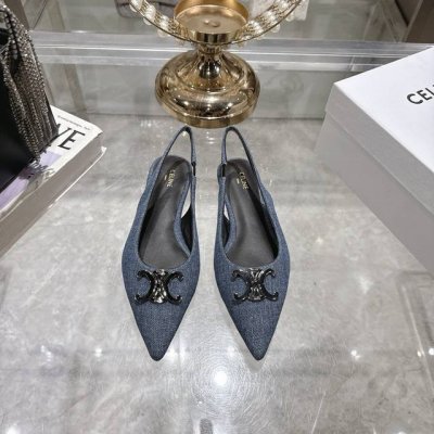 出厂 Celine思琳赛琳25新色新款凯旋门猫跟凉鞋女金属扣后空包头高跟鞋性感气质尖头单鞋干净利落 增高显腿细，无论是单穿还是搭配阔腿裤，高街又复古 一起来做C