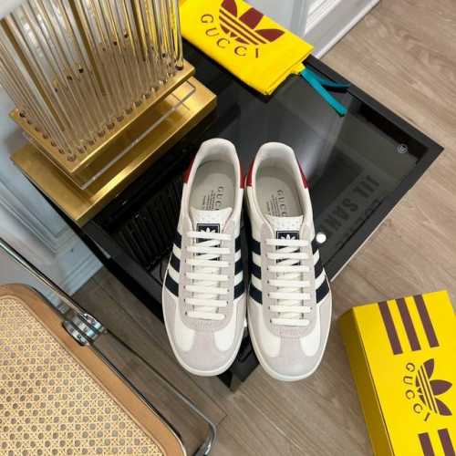 顶级版本升级版 adidas x Gucci联名款运动鞋 春夏新品 专柜新款拼色联名款运动鞋情侣款休闲板鞋系列～ 这一季的新配色绝了爆款 融汇两个品牌丰富且历史