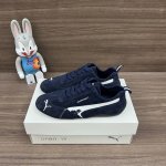 顶级版本Balenciaga巴黎世家puma Speedcat运动鞋深蓝色. Demna设计的全新冬季25系列Balenciaga与puma的联名合作款 鞋面采