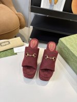 工厂p价 女装女鞋 运动原单 G家 古驰 专柜新品 防水台马衔扣 麻绳编织坡跟厚底台 拖鞋 原版1 1复制 1面料 牛皮 原版布料 2原版1:1定制五金 3内里