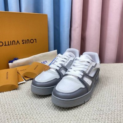 代购品质LV～Trainer路易威登 by Virgin Abloh最好看的运动鞋，驴牌力推新品， 官网限定款复古篮球运动鞋！ 高帮低帮均花血本购入原版1:1精