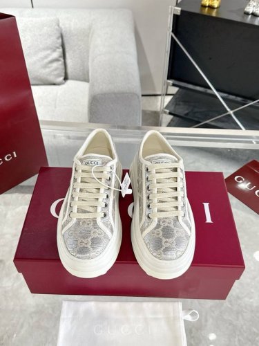 Gucci 25Ss 1977休闲厚底帆布鞋 原版顶级货 细节无敌 底5Cm 码数:35-40 41.42定做不退换