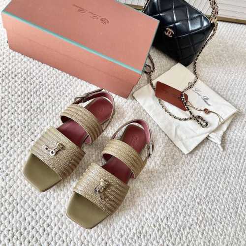 拖鞋 凉鞋 代购版 Loro Piana LP Sprightly Charms系列 方头凉拖鞋 凉鞋材质：面料原版牛皮，牛皮内里及垫脚进口真皮大底码数：35-