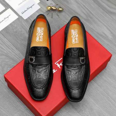 商品商标 Ferragamo 菲拉格慕 商务正装皮鞋 正码码数 38-45 商品材料 精选 头层压紋牛皮鞋面 牛皮内里 橡胶大底 - 点击图像关闭