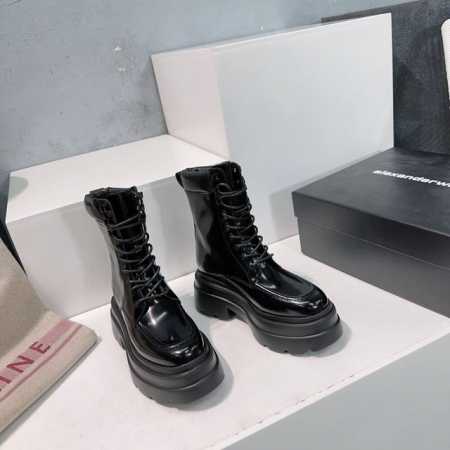 高品质出厂乐福鞋 ！短靴 ！顶级品质Alexander Wang 亚历山大王 24ss秋冬最新款 Carter 厚底系带乐福鞋 厚底马丁靴系带短靴！ 辣妺标配海 - 点击图像关闭