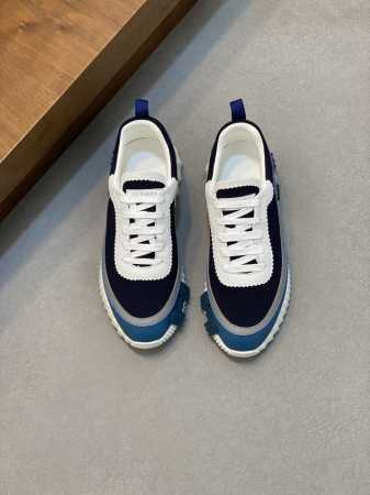 Hermes 顶级p: Size ：39-44 38.45可订做 爱马仕bouncing运动鞋，男士休闲运动鞋，鞋面牛皮拼接高端网布打造，进口材质，质感十足，轻 - 点击图像关闭