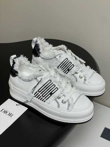 P380- 25Ss早春新款Dior 迪奥Walk'n'dior 厚底运动鞋 低帮休闲帆布鞋 板鞋 黑色和白色棉质帆布面料流苏装饰 Dior Graphique
