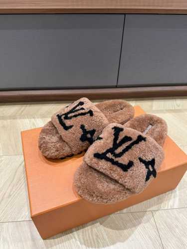 薄底款 Louis*经典毛拖 全羊毛 源字母拼接 size35 36 37 38 39 订40