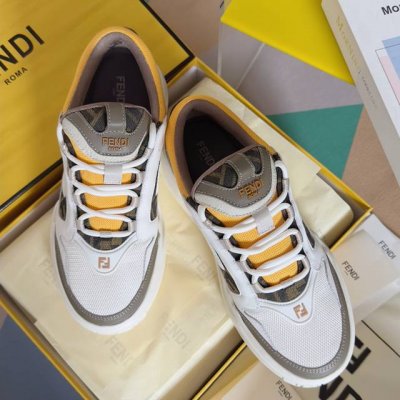 顶级版本 男款 fendi 芬迪 最新 Force系列 Ff厚底 休闲 运动鞋 板鞋 原版购入开发 做货 这款 Force系带低帮鞋 白色全粒面皮革以及白色和棕