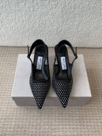 Jimmy Choo 周仰杰25春夏新品网纱烫钻方头小猫跟拖鞋 Jc经典水晶烫钻网纱高跟鞋 超级仙的一款啊 美得让人窒息 超闪昂贵施华洛世奇水晶钻 Bling