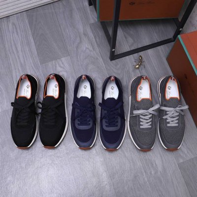 商品商标: Loro Piana 诺悠翩然 休闲鞋 正码码数: 39-44 商品材料：精选牛皮拼接飞织鞋面 超纤内里 原版大底