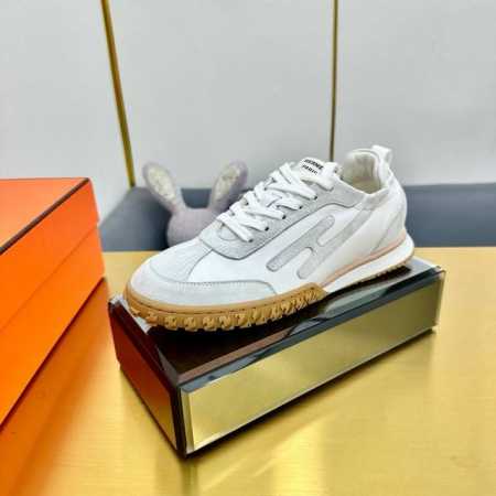 男+10顶级版本Hermes 爱马仕休闲鞋情侣款H家 四季新品运动鞋H家 heros 运动鞋新品简约鞋面牛皮牛筋面，轻盈舒适透气！运动感十足！顶级精品size - 点击图像关闭