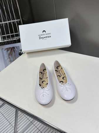 350 Marine Serre X Repetto 联名款 月牙印花浅口 小粗跟芭蕾舞鞋 单鞋 鞋头和鞋垫里面都印了月亮的标志！ 上脚脚感舒适显瘦 配啥啥好看 - 点击图像关闭
