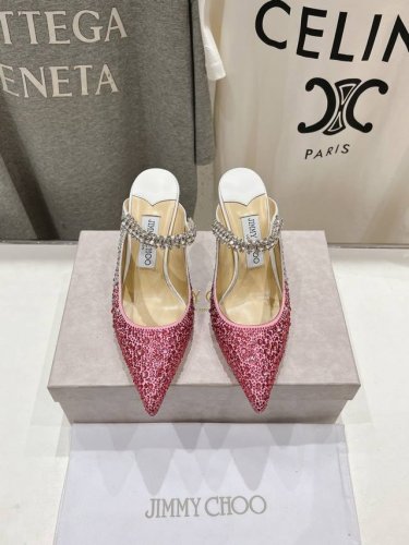 高版本出厂 Jimmy Choo* Jc 吉米周2025Ss夏季新款烫钻高跟凉鞋 原版套楦 完美的线条 简约大气上脚显气质粗跟舒适百搭 还能拉长双腿显高显瘦显腿