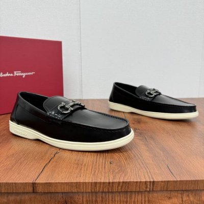 工厂P价 Ferragam菲拉格慕新款男士驾车鞋，一脚蹬百搭软皮乐福鞋清凉来袭！面料采用全进口牛皮，看得见的质感，重工车线，内里本染小牛皮，标配Logo牛皮垫脚