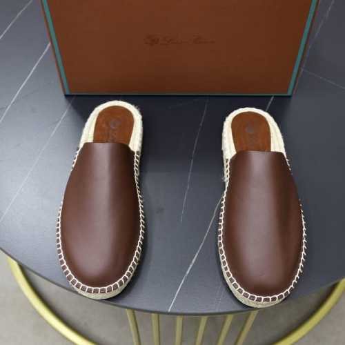 出厂价： Loro Piana Naha男士拖鞋 这款时尚凉鞋选用光滑牛皮革精制而成，交织饰带彰显现代立体质感。轻盈而结实的光滑皮革在现代魅力与悠久品质之间实现