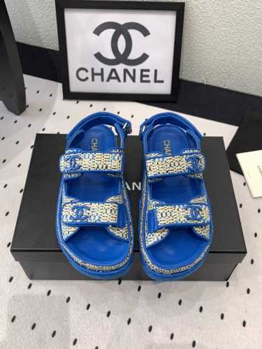 Chanel新款沙滩鞋 高版本出货 上脚舒适超显腿型 夏季出行旅游必备单品 高密度编织鞋面 羊皮垫脚 原版开模大底 Size: 35-39 40 41订做