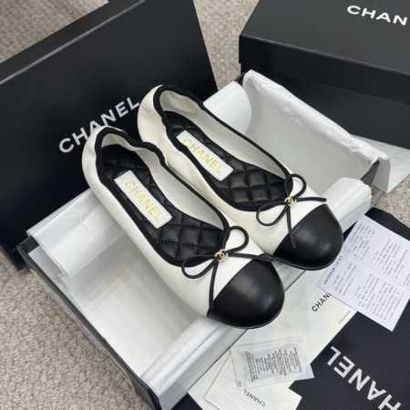 舒适款 Chane*｜小香25Cs春夏鞋头电绣双C Logo点缀，芭蕾舞鞋 宛如女神脖子上的项链，上脚包裹性非常好，上脚跟显瘦，真的是超级精致！ 复古的玛丽珍太 - 点击图像关闭