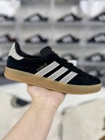 260 Adidas Originals Gazelle Indoor 舒适 防滑耐磨 低帮 板鞋 男女款 黑色 德训鞋 Adidas Gazelle 复古运动