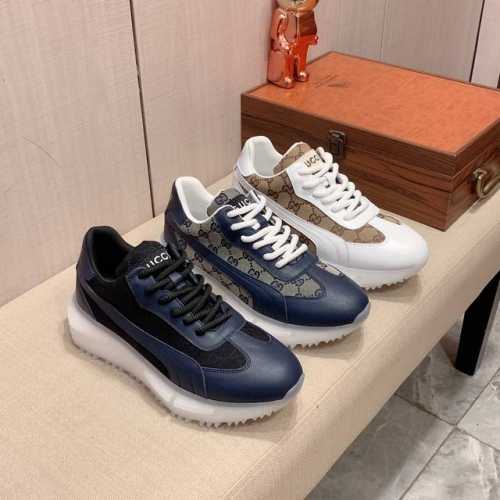 新款: 厂价: 古奇gucci* 最新爆款休闲鞋，顶端品牌奢侈～代购，顶级～质量。鞋面選用进口透气牛皮搭配材质透气羊皮垫脚 精细做工。原版个性时尚柔软橡膠耐磨防