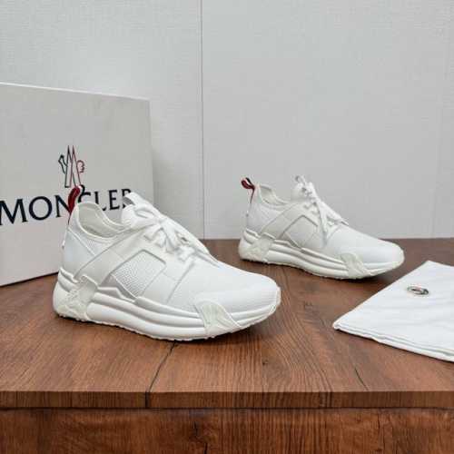 Moncler 蒙口男鞋运动鞋,春夏新款轻质网布休闲 跑步鞋！进口布面、氯丁橡胶 各种材质拼接打造，鞋面采用鞋带和橡胶嵌件设计，后跟Moncler标志，大底采用