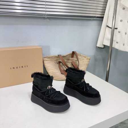 高品质出厂平底 ！厚底 ！！小众潮牌INUIKII 24ss秋冬专柜最新休闲时装羊毛雪地靴！独家款顶级货！强烈推荐！时尚百搭又保暖的一款靴子！而且不容易撞款哦！ - 点击图像关闭