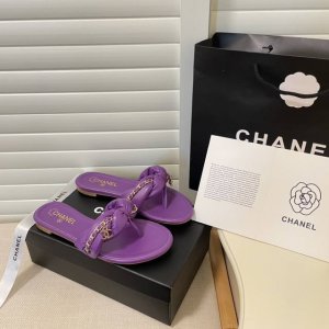 橙子出厂价 Chanrl 香奈儿春夏新款 金属链条人字拖 休闲夹脚拖鞋 码数：35-41