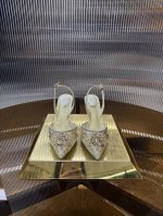 R C 2025S重工Rc水晶珍珠宝石蕾丝高跟鞋婚鞋系列 鞋面：进口网纱蕾丝配珠光羊皮面，纯手工一比一缝钻定制，进口超闪昂贵施华洛水晶钻，上脚华丽Blingbl