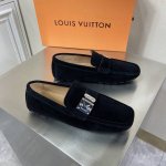 新品louis Vuitton* 高端男士休闲乐福鞋驾车鞋豆豆鞋原单顶级代购货原版进口反毛牛皮搭配原版五金饰扣进口牛皮内里 牛皮垫脚原版橡胶鞋底 Size：38