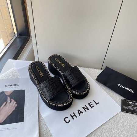 橙子出厂价p chanel 香奈儿 春夏新款 金属链条针织厚底拖鞋 休闲凉拖 码数 35-41 - 点击图像关闭