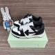 顶级版本Off-White Out Of Office 低帮滑板鞋情侣款黑白。 Off-White箭头符号、Ziptie 标签、1Ogo印花等经典元素皆在此呈现