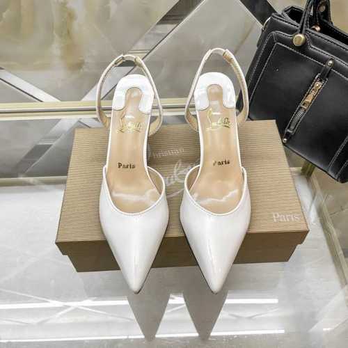 Christian Louboutin新款 CL中空尖头高跟凉鞋 红底高跟鞋单鞋 跟高：7CM 码数：34-42