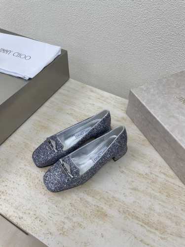 平底 钻扣 JCJimmyChoo 银色亮片 Collins Store Jimmy Choo 平底设计 面料原版一致亮片材质 细腻小羊皮 小羊皮内里 意大利真