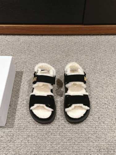顶级品质 dior fw24 new arrival～ CD家2024秋冬决绝子毛拖鞋 原版黑色36 1，拆卸拷贝 简约随性时髦～舒适保暖，绝绝子单品！ 顶级精